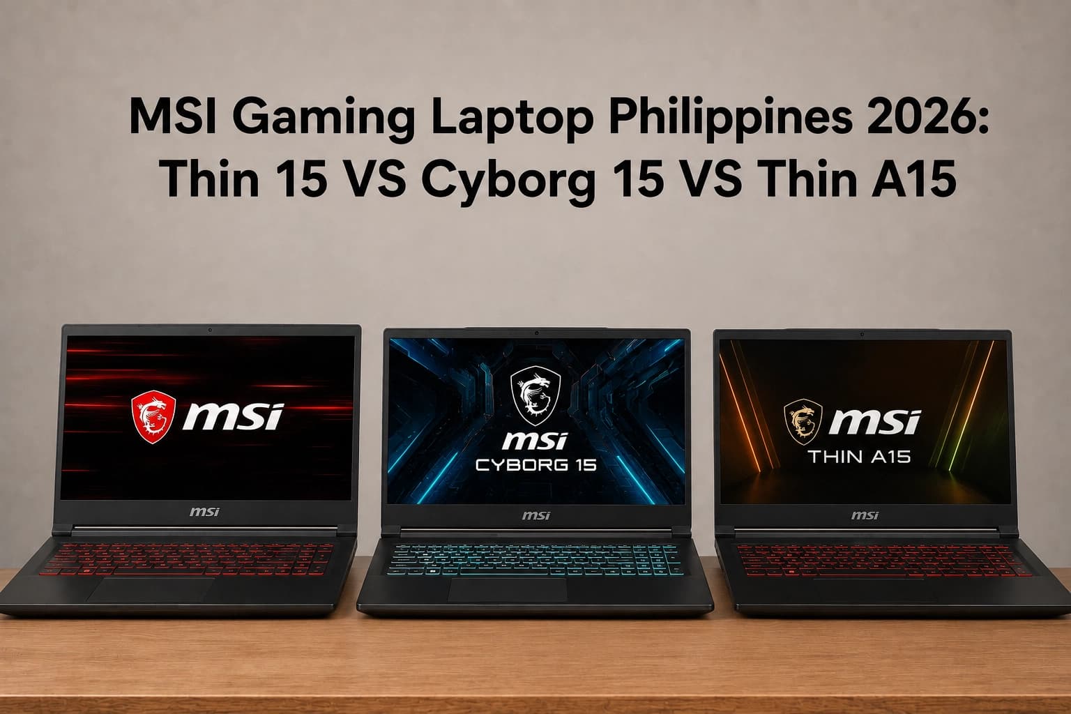 MSI Gaming Laptop Philippines 2026: Thin 15 vs Cyborg 15 vs Thin A15